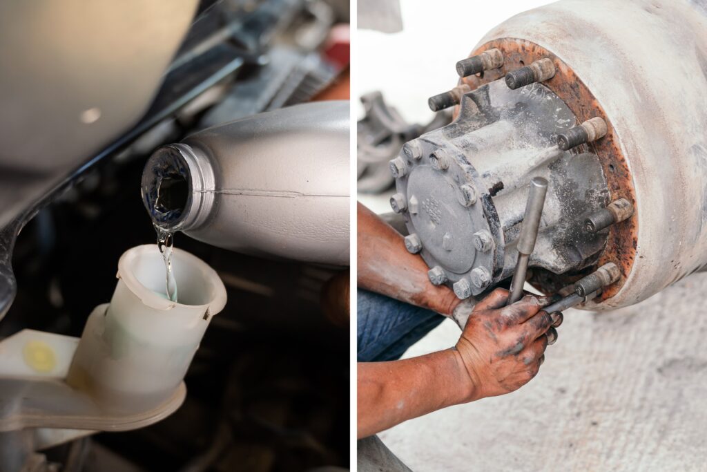 Inspection of brake pads and brake fluids are essential to a smooth trucking gig.